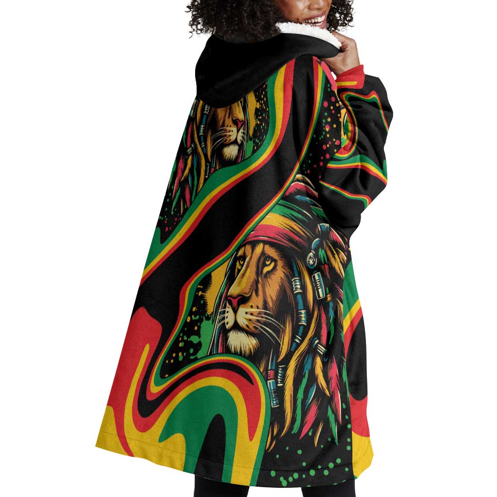 Proud Afro-Jamaicans Rasta Lion Wearable Blanket Hoodie Reggae My Soul
