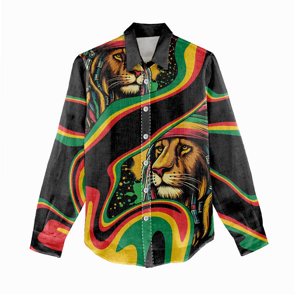 Proud Afro-Jamaicans Rasta Lion Women Casual Shirt Reggae My Soul LT9