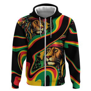 Proud Afro-Jamaicans Rasta Lion Zip Hoodie Reggae My Soul