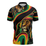 Proud Afro-Jamaicans Rasta Lion Zipper Polo Shirt Reggae My Soul