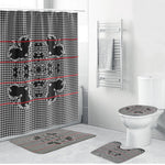 Charcoal Black Hearts Crown Traditional Geometry Bathroom Set Seanamarena Basotho Blanket Inspired