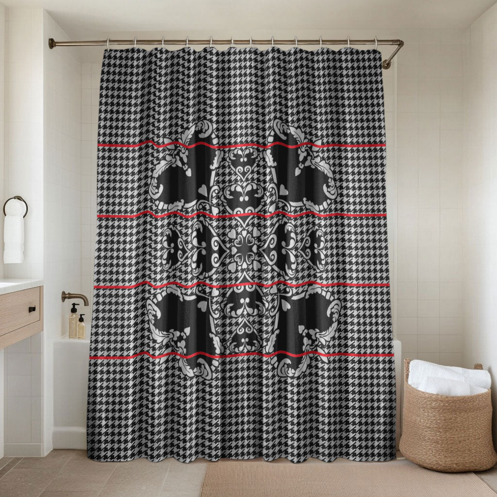 Charcoal Black Hearts Crown Traditional Geometry Bathroom Set Seanamarena Basotho Blanket Inspired