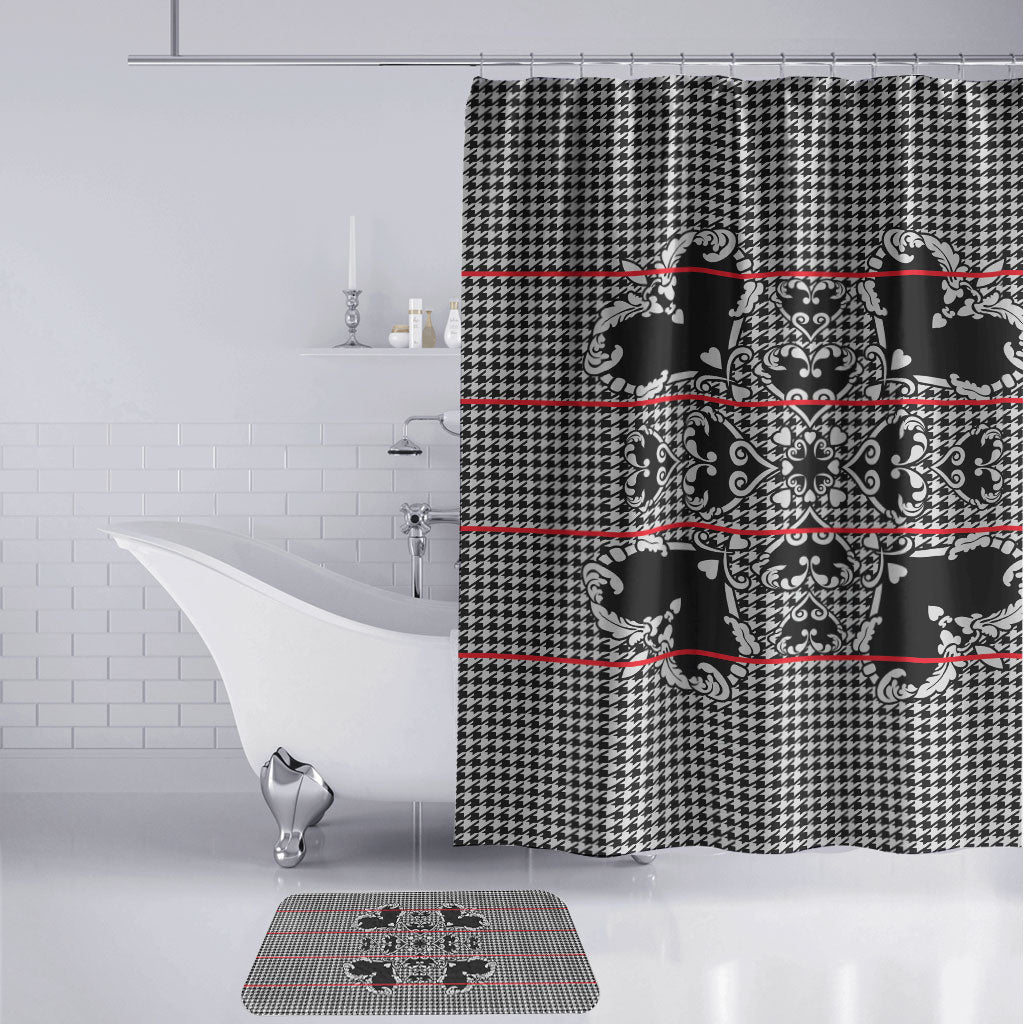 Charcoal Black Hearts Crown Traditional Geometry Bathroom Set Seanamarena Basotho Blanket Inspired