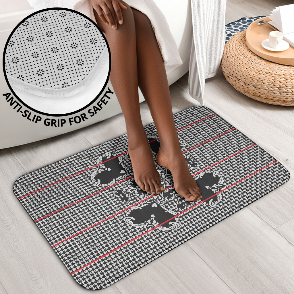 Charcoal Black Hearts Crown Traditional Geometry Bathroom Set Seanamarena Basotho Blanket Inspired