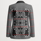 Charcoal Black Hearts Crown Traditional Geometry Blazer Seanamarena Basotho Blanket Inspired