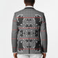 Charcoal Black Hearts Crown Traditional Geometry Blazer Seanamarena Basotho Blanket Inspired