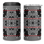 Charcoal Black Hearts Crown Traditional Geometry 4 in 1 Can Cooler Tumbler Seanamarena Basotho Blanket Inspired
