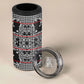 Charcoal Black Hearts Crown Traditional Geometry 4 in 1 Can Cooler Tumbler Seanamarena Basotho Blanket Inspired