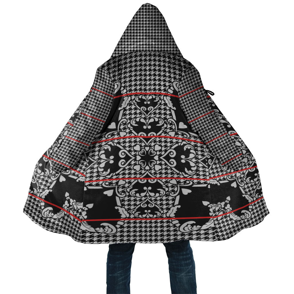Charcoal Black Hearts Crown Traditional Geometry Cloak Seanamarena Basotho Blanket Inspired