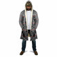 Charcoal Black Hearts Crown Traditional Geometry Cloak Seanamarena Basotho Blanket Inspired