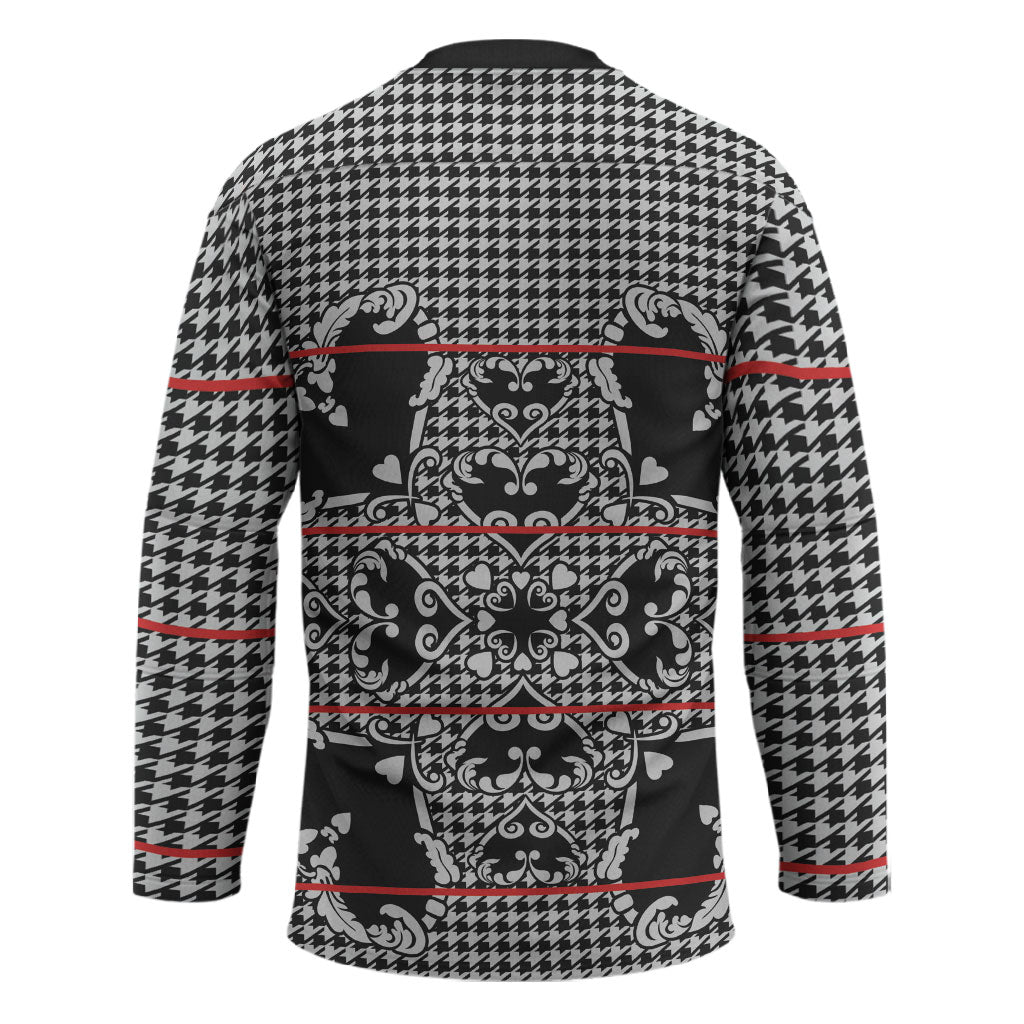 Charcoal Black Hearts Crown Traditional Geometry Hockey Jersey Seanamarena Basotho Blanket Inspired