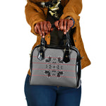 Charcoal Black Hearts Crown Traditional Geometry Shoulder Handbag Seanamarena Basotho Blanket Inspired