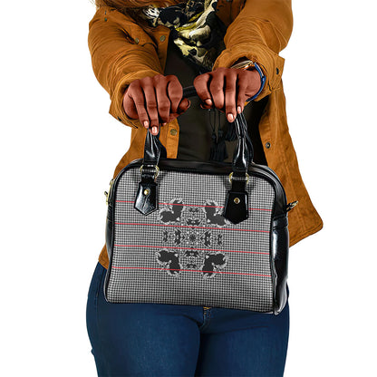 Charcoal Black Hearts Crown Traditional Geometry Shoulder Handbag Seanamarena Basotho Blanket Inspired