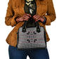 Charcoal Black Hearts Crown Traditional Geometry Shoulder Handbag Seanamarena Basotho Blanket Inspired