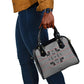 Charcoal Black Hearts Crown Traditional Geometry Shoulder Handbag Seanamarena Basotho Blanket Inspired