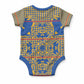 Cobalt Blue Hearts Crown Traditional Geometry Baby Onesie Seanamarena Basotho Blanket Inspired