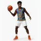 Cobalt Blue Hearts Crown Traditional Geometry Basketball Jersey Seanamarena Basotho Blanket Inspired