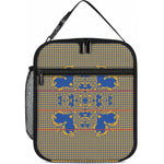 Cobalt Blue Hearts Crown Traditional Geometry Lunch Bag Seanamarena Basotho Blanket Inspired