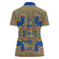 Cobalt Blue Hearts Crown Traditional Geometry Women Polo Shirt Seanamarena Basotho Blanket Inspired