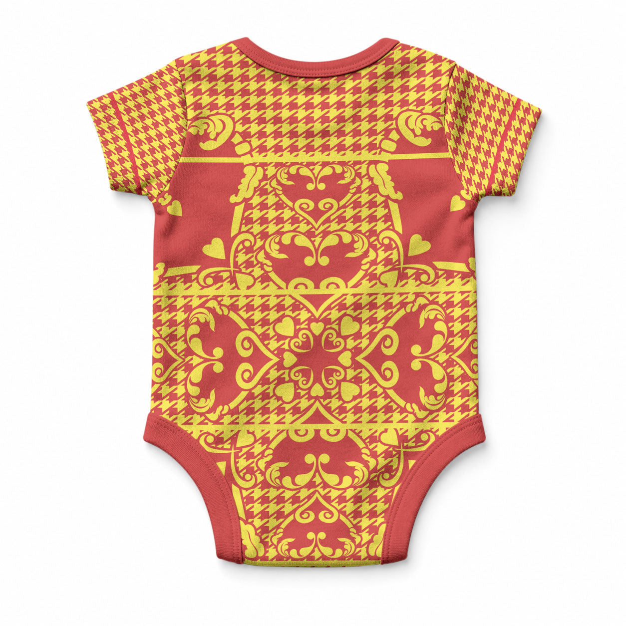 Scarlet Red Hearts Crown Traditional Geometry Baby Onesie Seanamarena Basotho Blanket Inspired