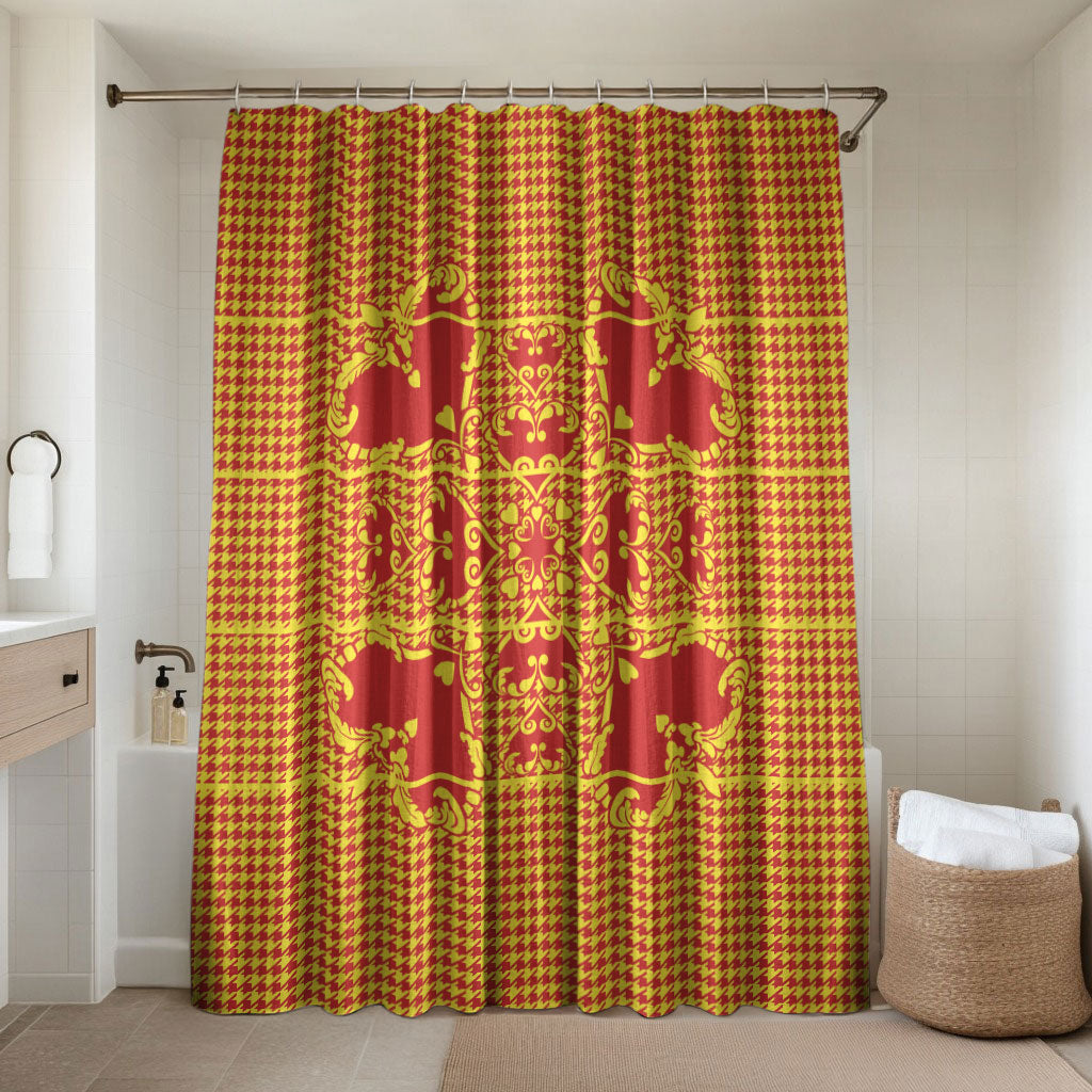 Scarlet Red Hearts Crown Traditional Geometry Bathroom Set Seanamarena Basotho Blanket Inspired