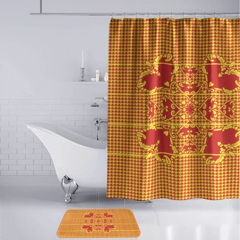 Scarlet Red Hearts Crown Traditional Geometry Bathroom Set Seanamarena Basotho Blanket Inspired