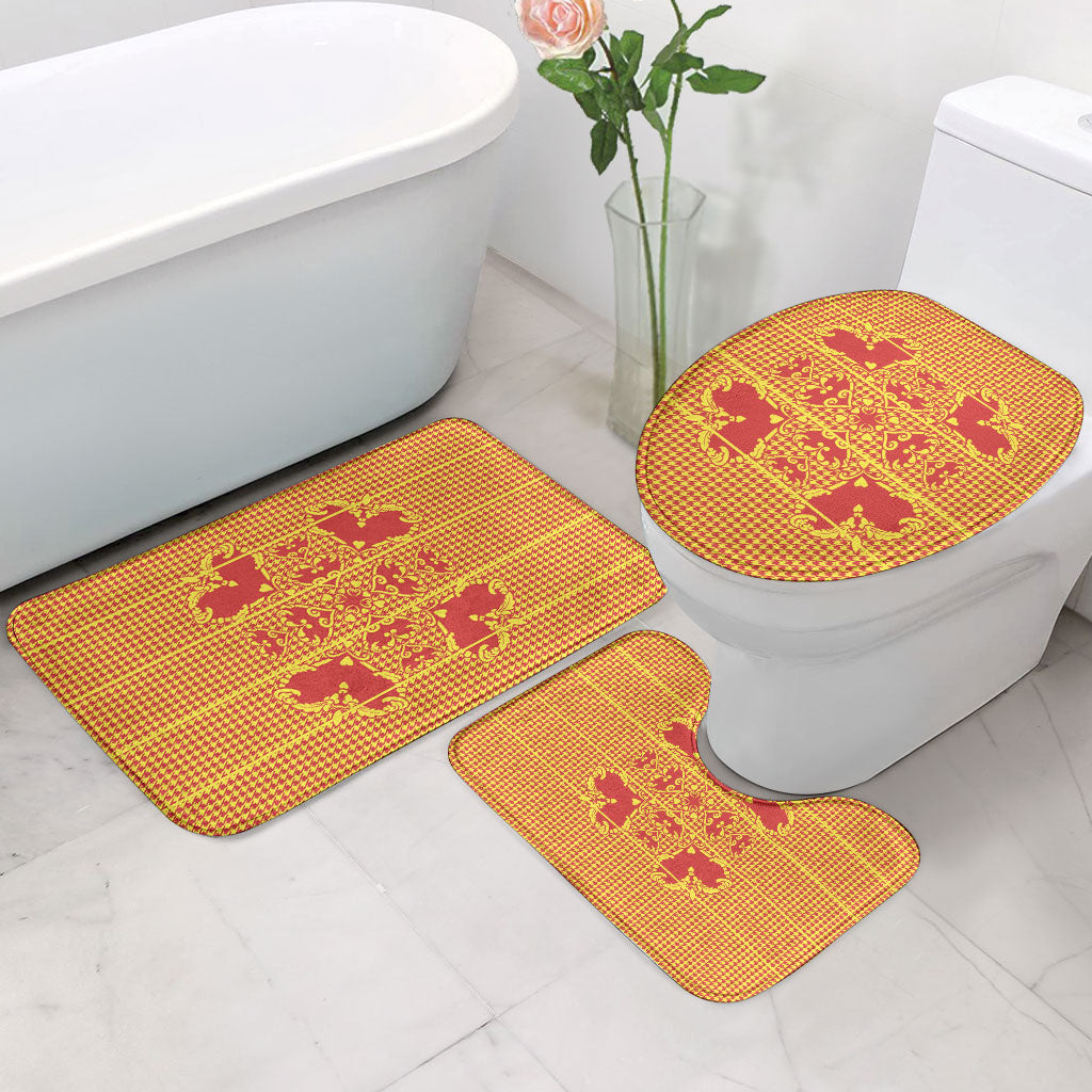 Scarlet Red Hearts Crown Traditional Geometry Bathroom Set Seanamarena Basotho Blanket Inspired