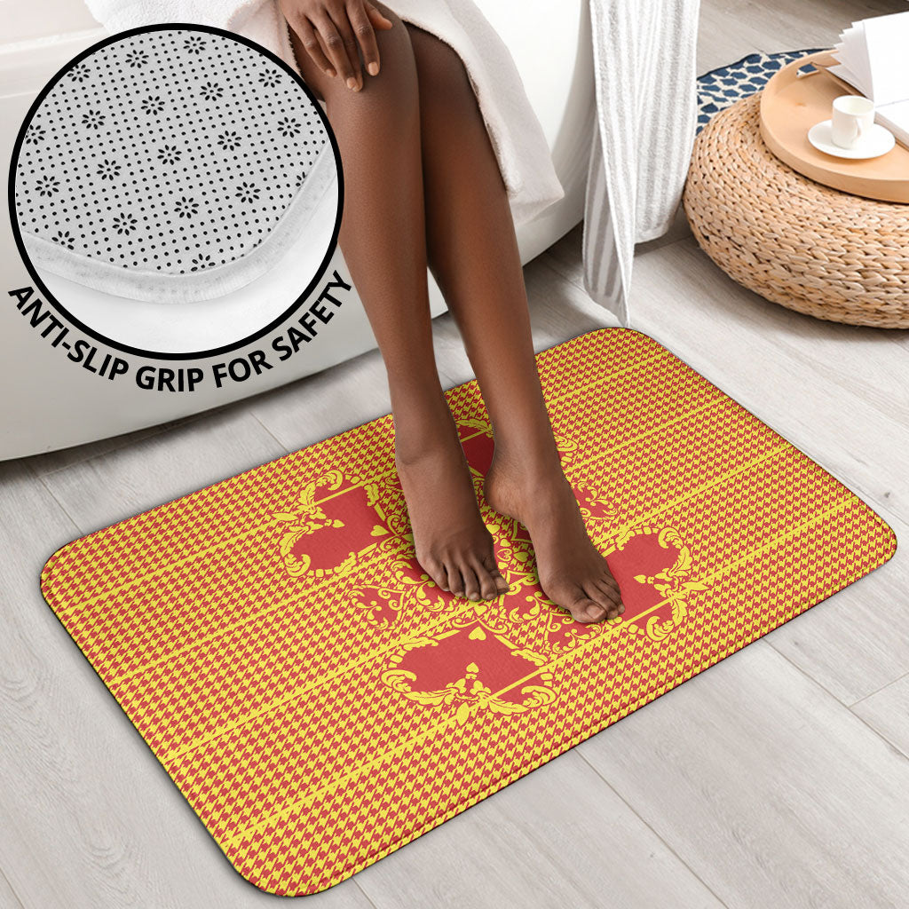 Scarlet Red Hearts Crown Traditional Geometry Bathroom Set Seanamarena Basotho Blanket Inspired