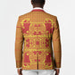 Scarlet Red Hearts Crown Traditional Geometry Blazer Seanamarena Basotho Blanket Inspired