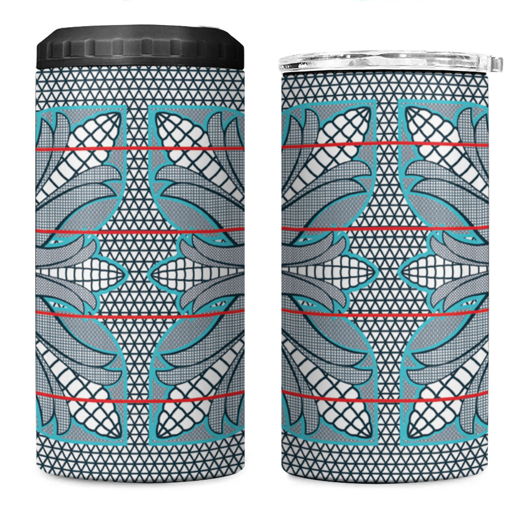Cobalt Blue Khotso Mojalefa Poone 4 in 1 Can Cooler Tumbler Basotho Khotso Blanket Inspired