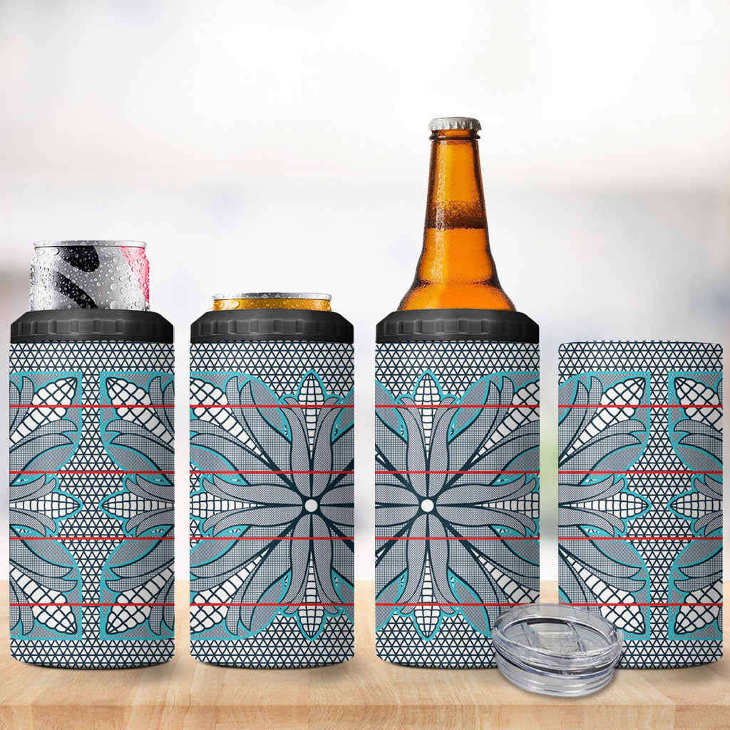 Cobalt Blue Khotso Mojalefa Poone 4 in 1 Can Cooler Tumbler Basotho Khotso Blanket Inspired