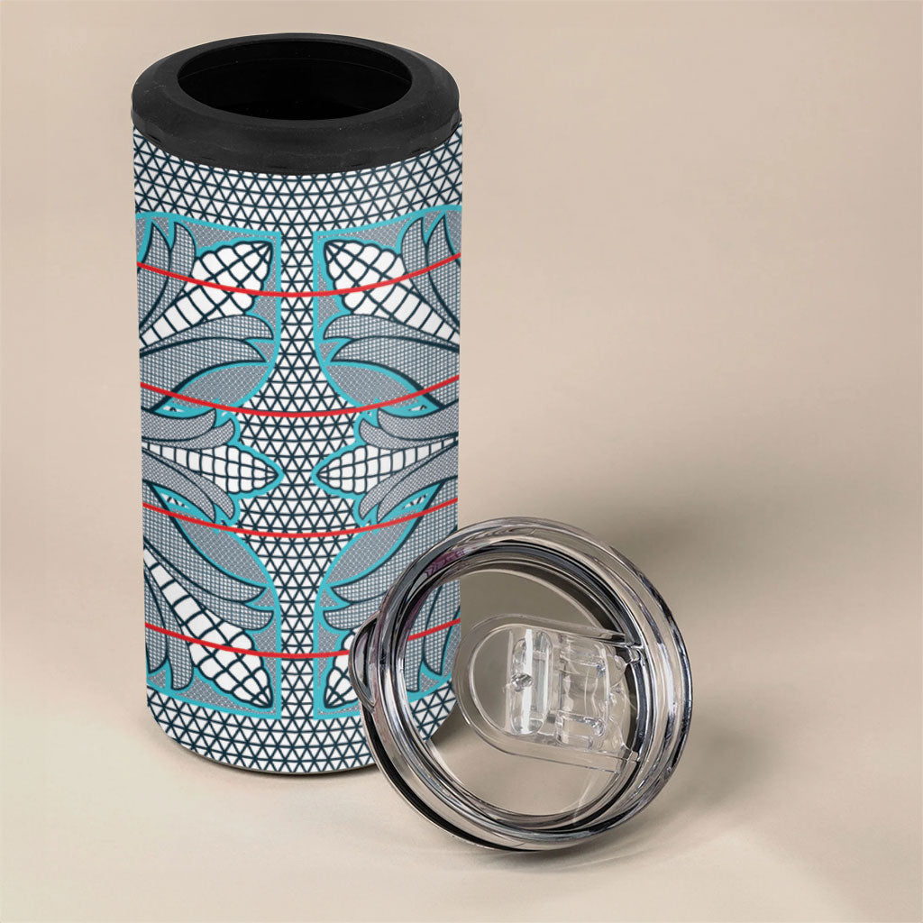 Cobalt Blue Khotso Mojalefa Poone 4 in 1 Can Cooler Tumbler Basotho Khotso Blanket Inspired