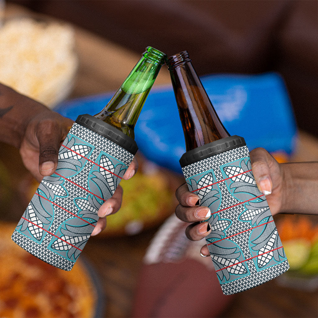 Cobalt Blue Khotso Mojalefa Poone 4 in 1 Can Cooler Tumbler Basotho Khotso Blanket Inspired