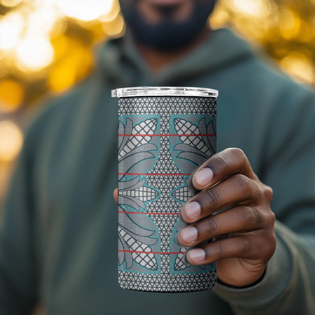 Cobalt Blue Khotso Mojalefa Poone 4 in 1 Can Cooler Tumbler Basotho Khotso Blanket Inspired