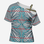 Cobalt Blue Khotso Mojalefa Poone Cross Shoulder Shirt Basotho Khotso Blanket Inspired
