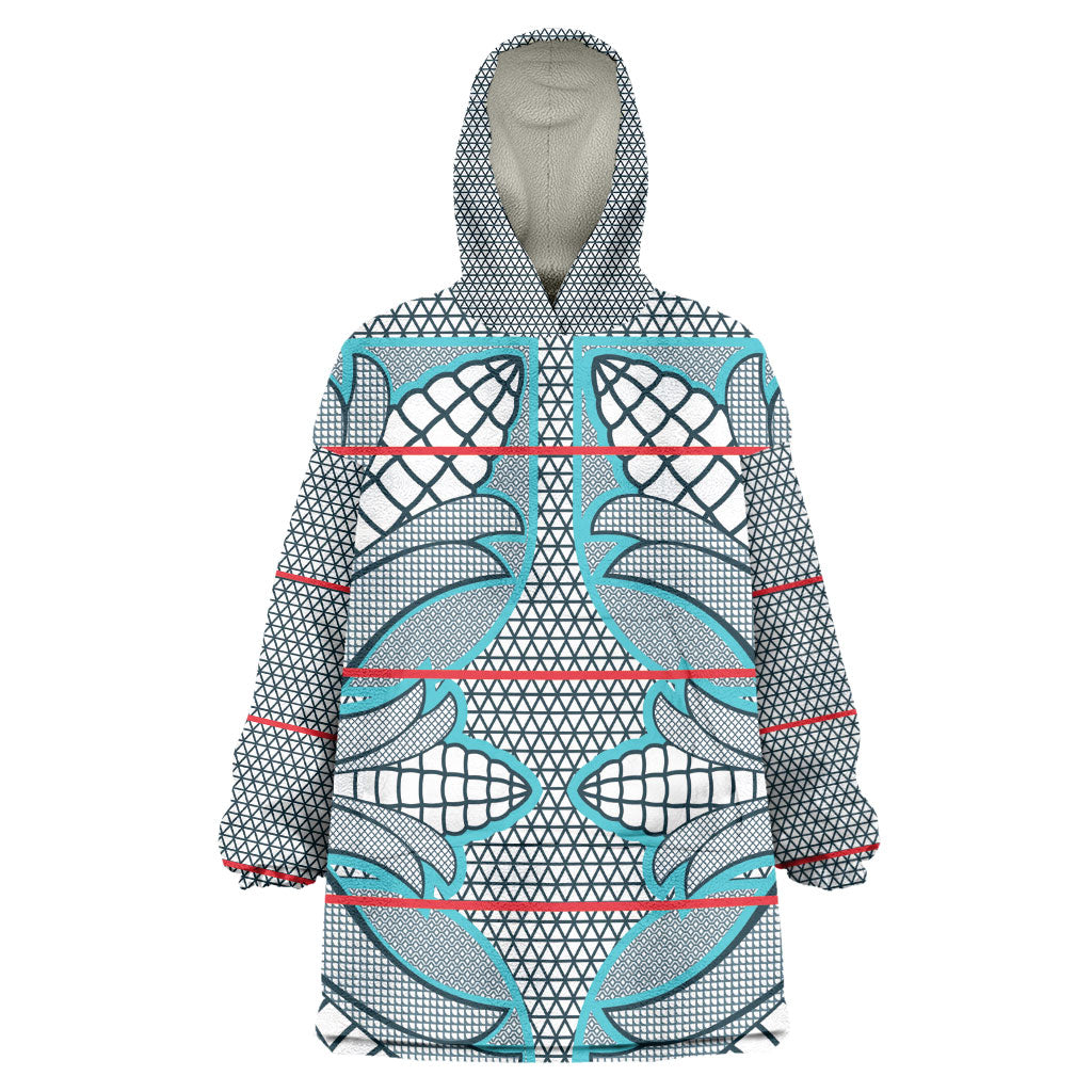 Cobalt Blue Khotso Mojalefa Poone Kid Wearable Blanket Hoodie Basotho Khotso Blanket Inspired