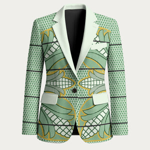Emerald Green Khotso Mojalefa Poone Blazer Basotho Khotso Blanket Inspired
