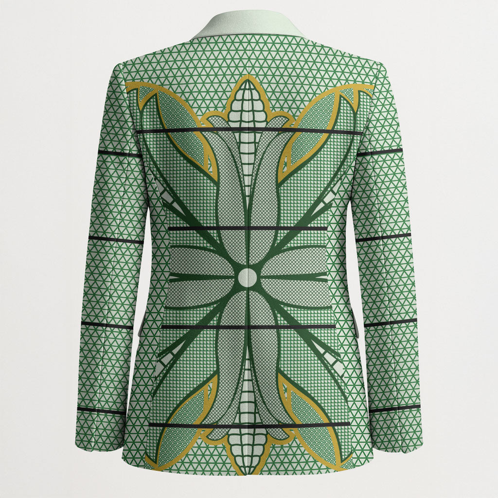 Emerald Green Khotso Mojalefa Poone Blazer Basotho Khotso Blanket Inspired