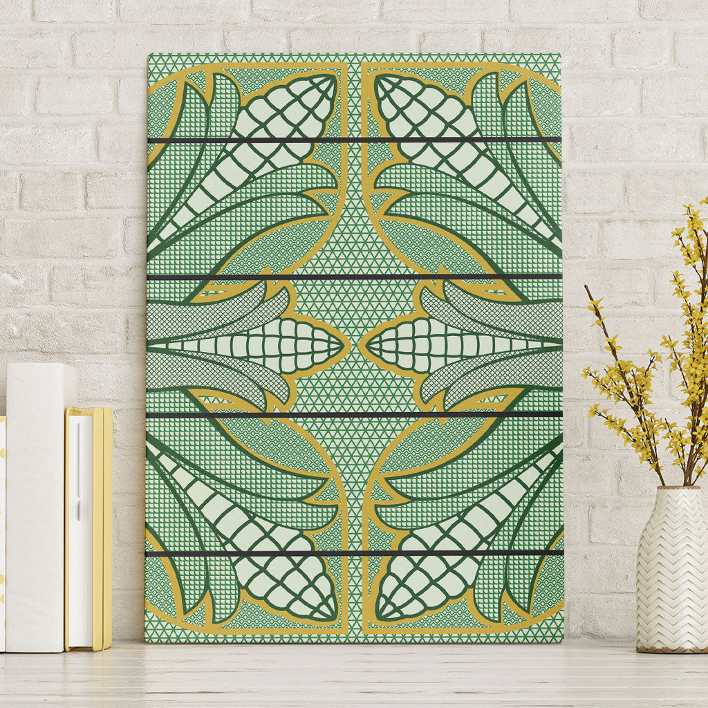 Emerald Green Khotso Mojalefa Poone Canvas Wall Art Basotho Khotso Blanket Inspired