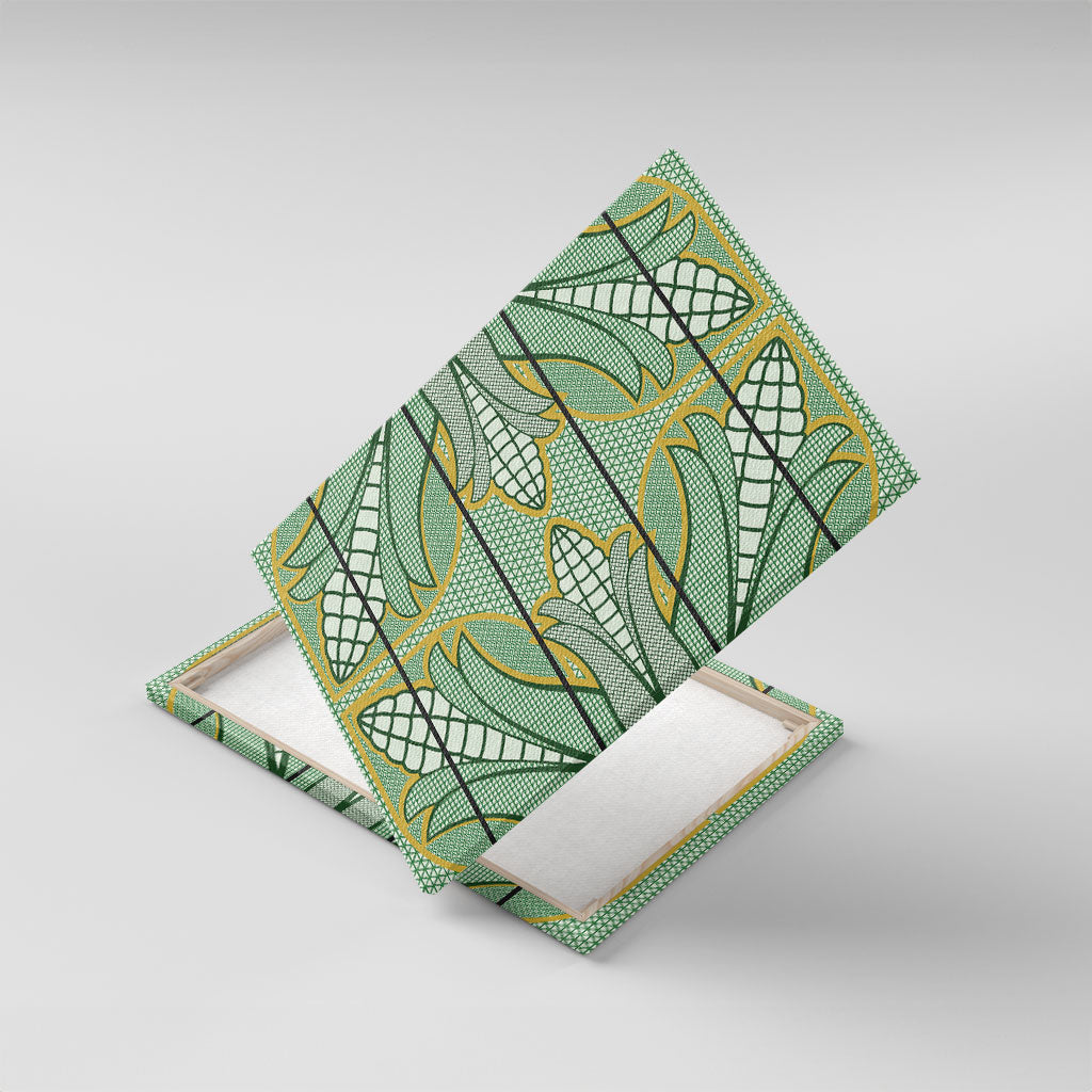 Emerald Green Khotso Mojalefa Poone Canvas Wall Art Basotho Khotso Blanket Inspired