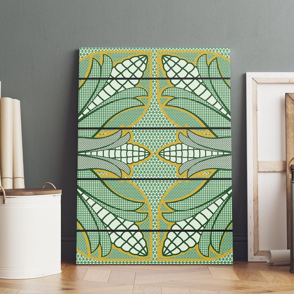 Emerald Green Khotso Mojalefa Poone Canvas Wall Art Basotho Khotso Blanket Inspired