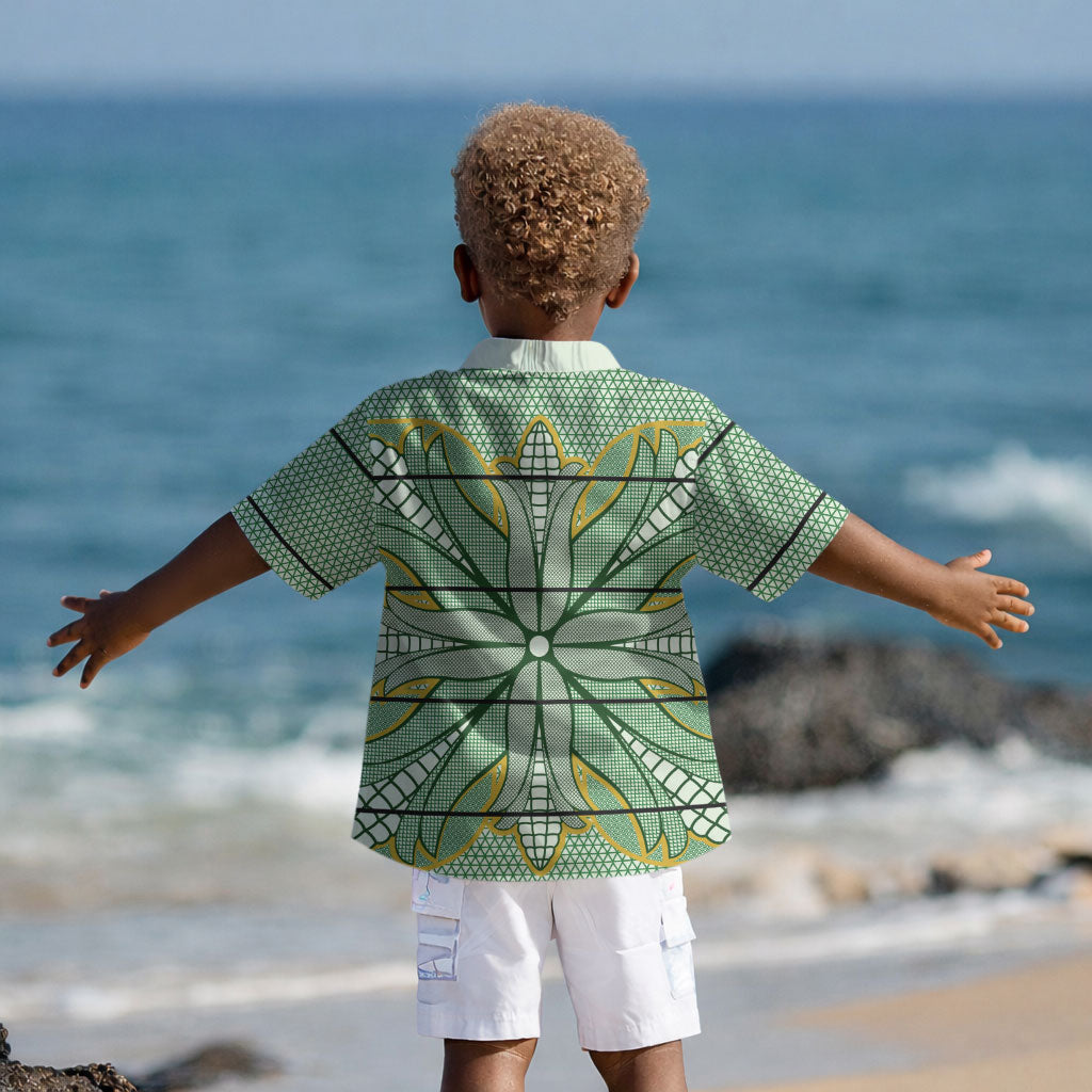 Emerald Green Khotso Mojalefa Poone Kid Hawaiian Shirt Basotho Khotso Blanket Inspired