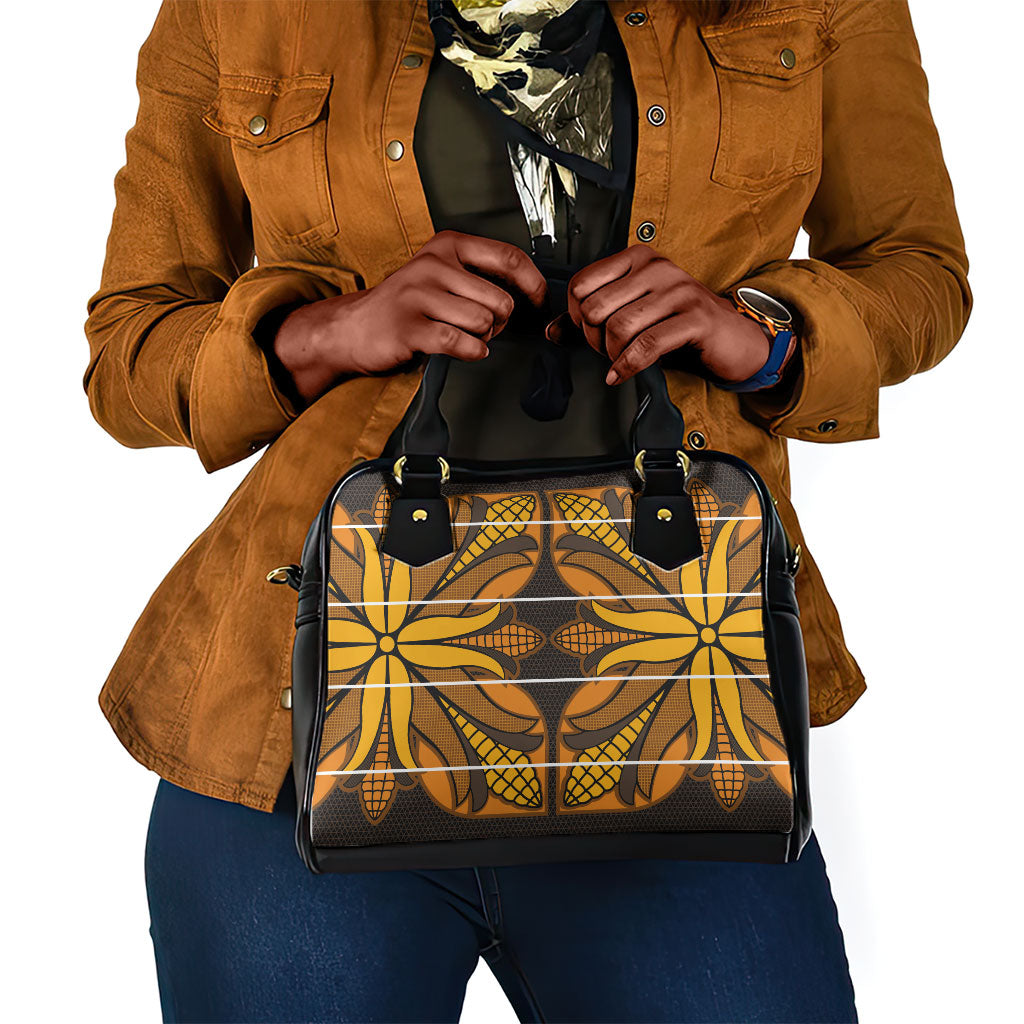 Old Gold Khotso Mojalefa Poone Shoulder Handbag Basotho Khotso Blanket Inspired