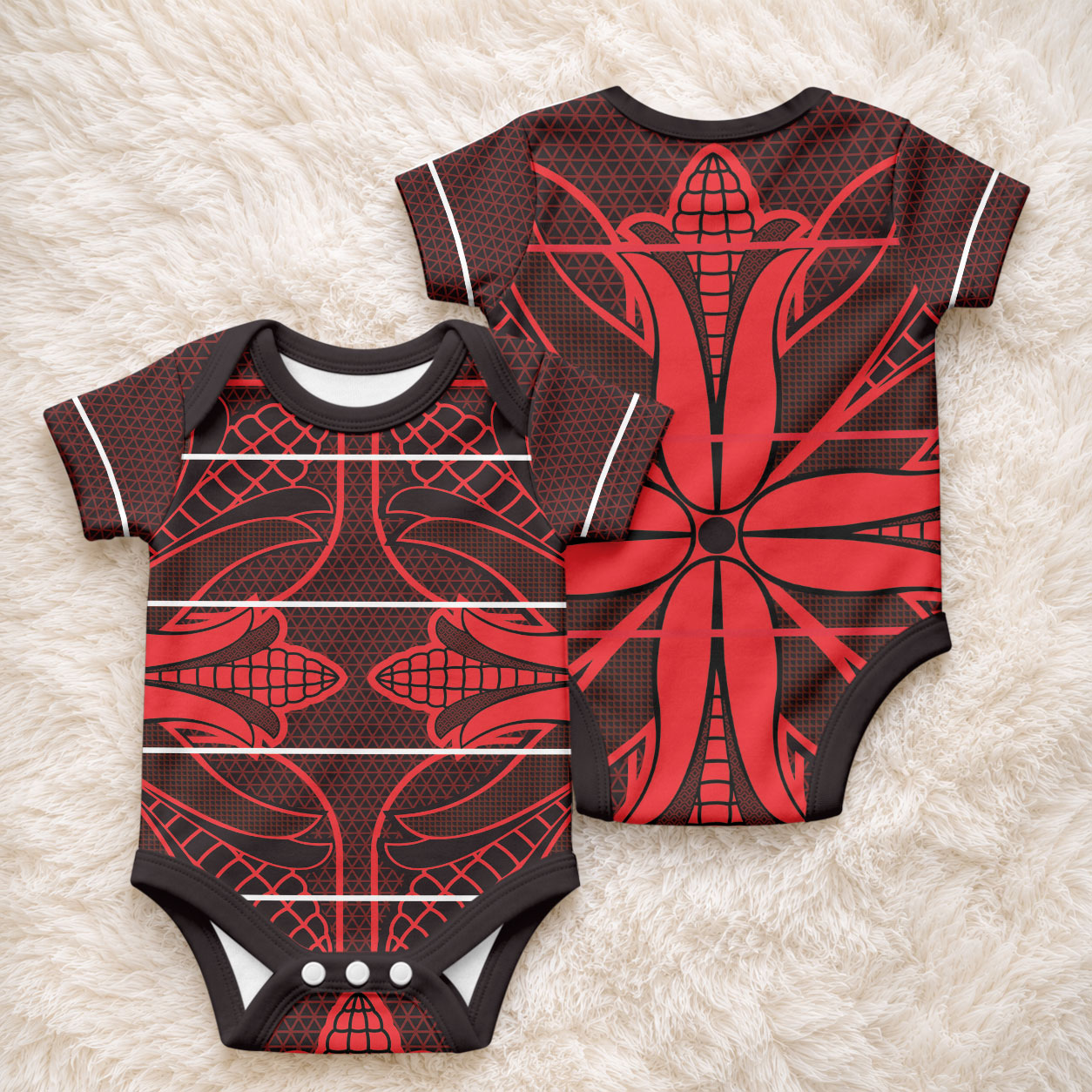 Scarlet Red Khotso Mojalefa Poone Baby Onesie Basotho Khotso Blanket Inspired