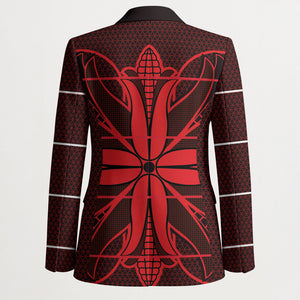 Scarlet Red Khotso Mojalefa Poone Blazer Basotho Khotso Blanket Inspired