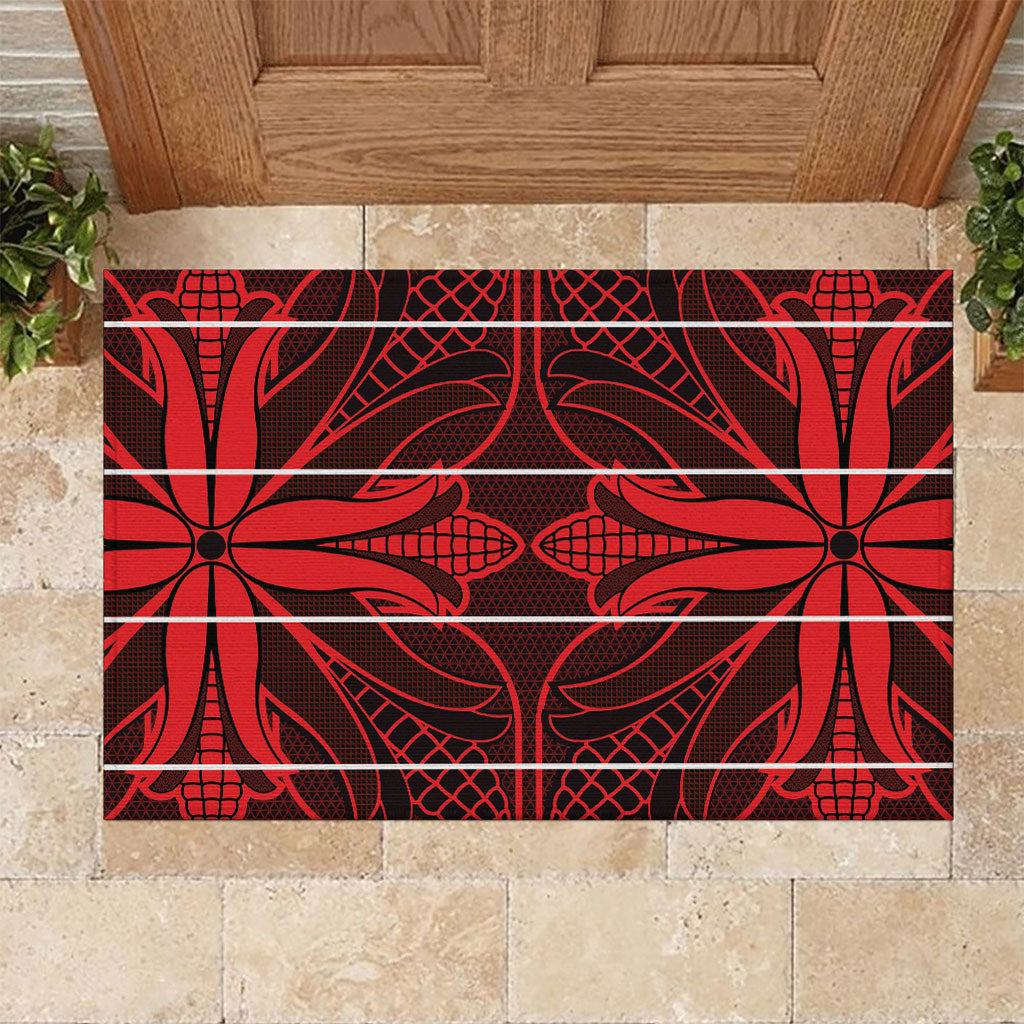Scarlet Red Khotso Mojalefa Poone Rubber Doormat Basotho Khotso Blanket Inspired