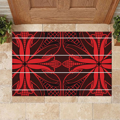 Scarlet Red Khotso Mojalefa Poone Rubber Doormat Basotho Khotso Blanket Inspired