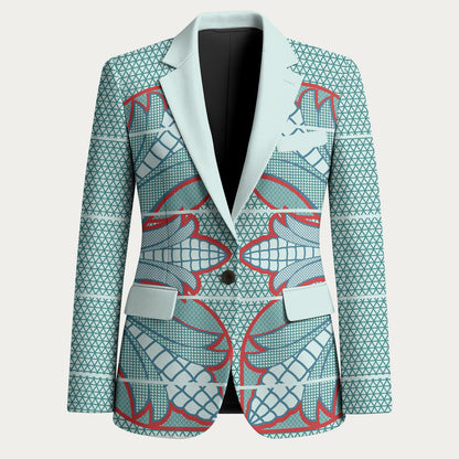 Turquoise Khotso Mojalefa Poone Blazer Basotho Khotso Blanket Inspired