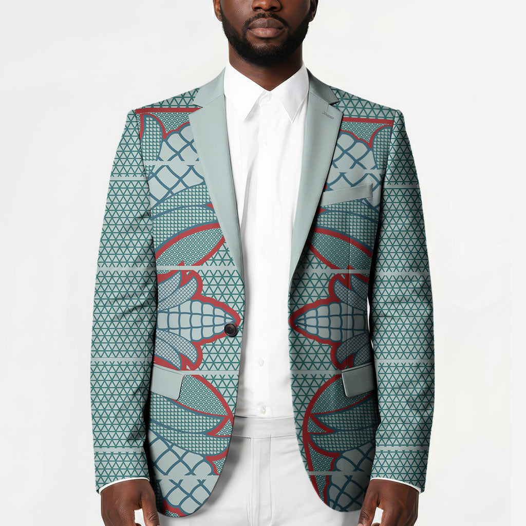 Turquoise Khotso Mojalefa Poone Blazer Basotho Khotso Blanket Inspired
