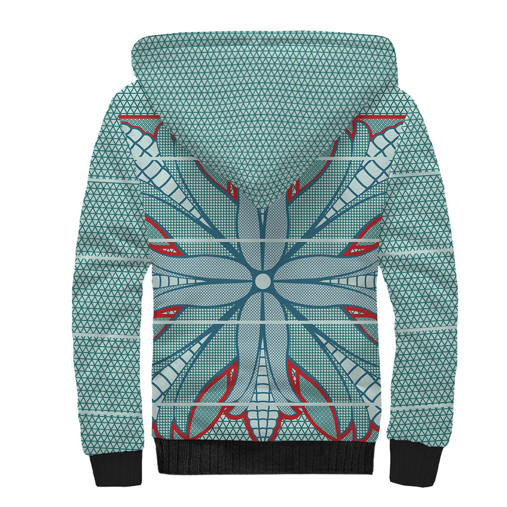 Turquoise Khotso Mojalefa Poone Sherpa Hoodie Basotho Khotso Blanket Inspired